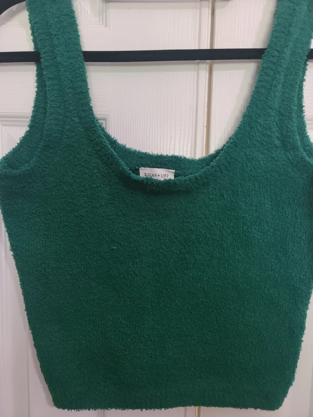 Sugarlips Emerald Green Fuzzy Sweater Tank - Picture 2 of 5